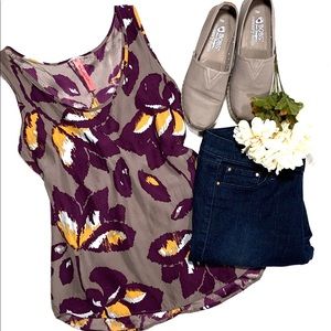 Eight Sixty Floral Silk Tank Top Sz M